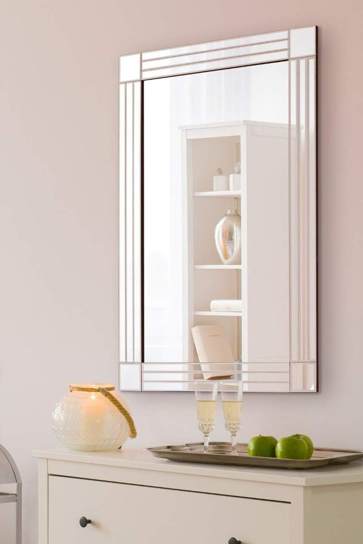 Tripple strip bevelled wall mirror 60x90cm