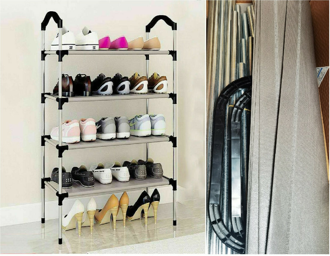 Pink 5 Tier Shoe Rack Storage