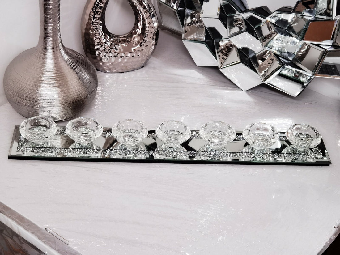Crystal Tealight Candle Holder crushed diamond candle decor