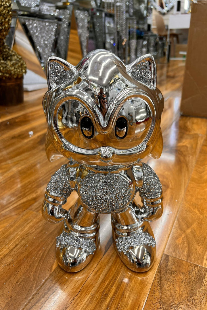 Crushed diamond silver Sonic table lamp ornament ceramic base
