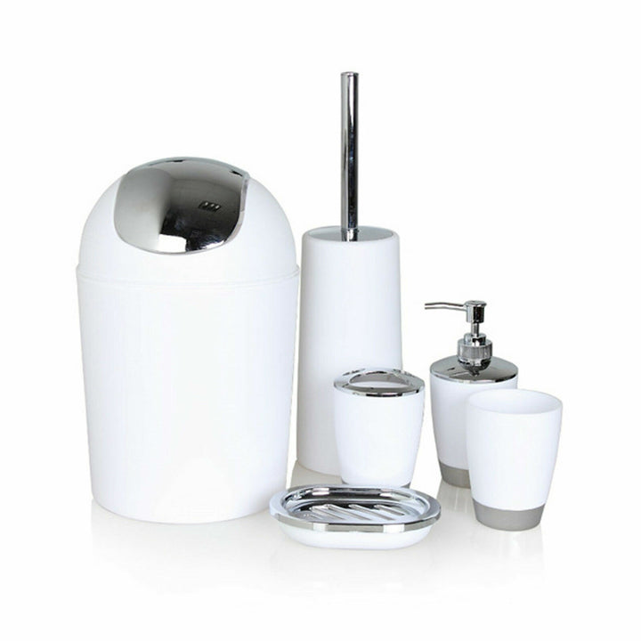 6pcs Bathroom Accessories Set White