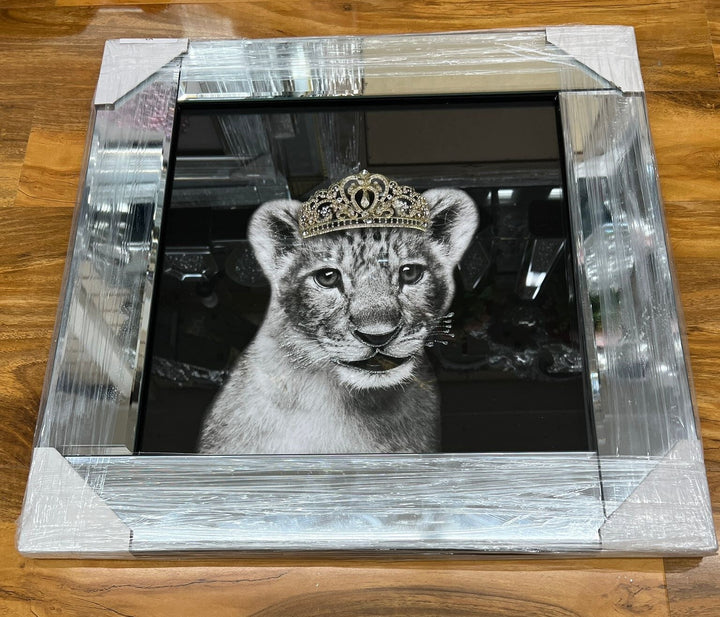 Princess cub glitter wall art mirrored frame decor