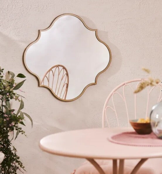 48x48cm scalloped wall mirror decorative