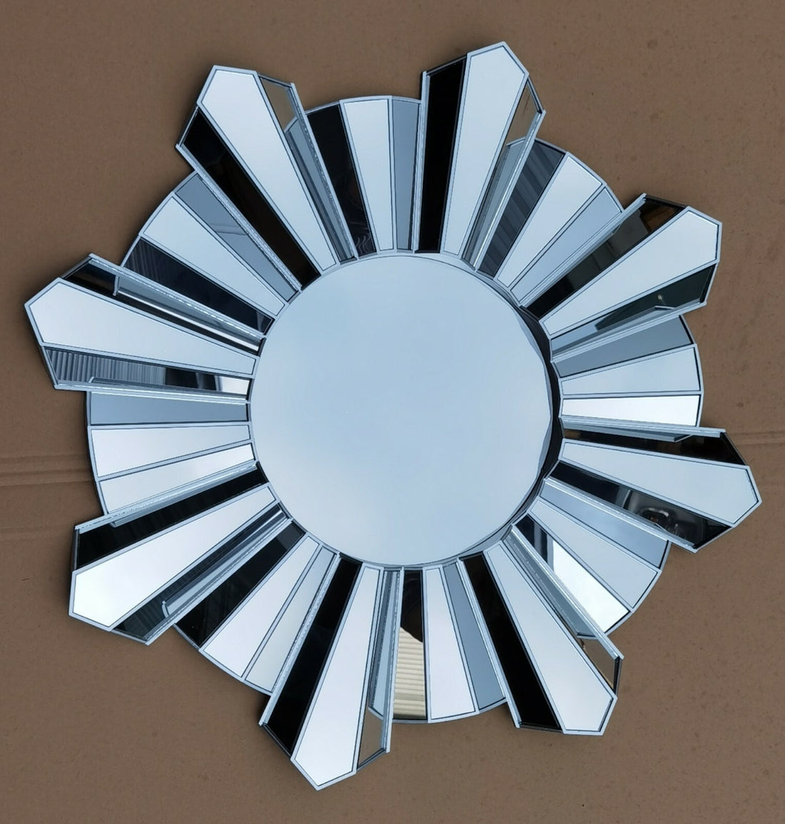 Sunburst silver wall mirror 65cm