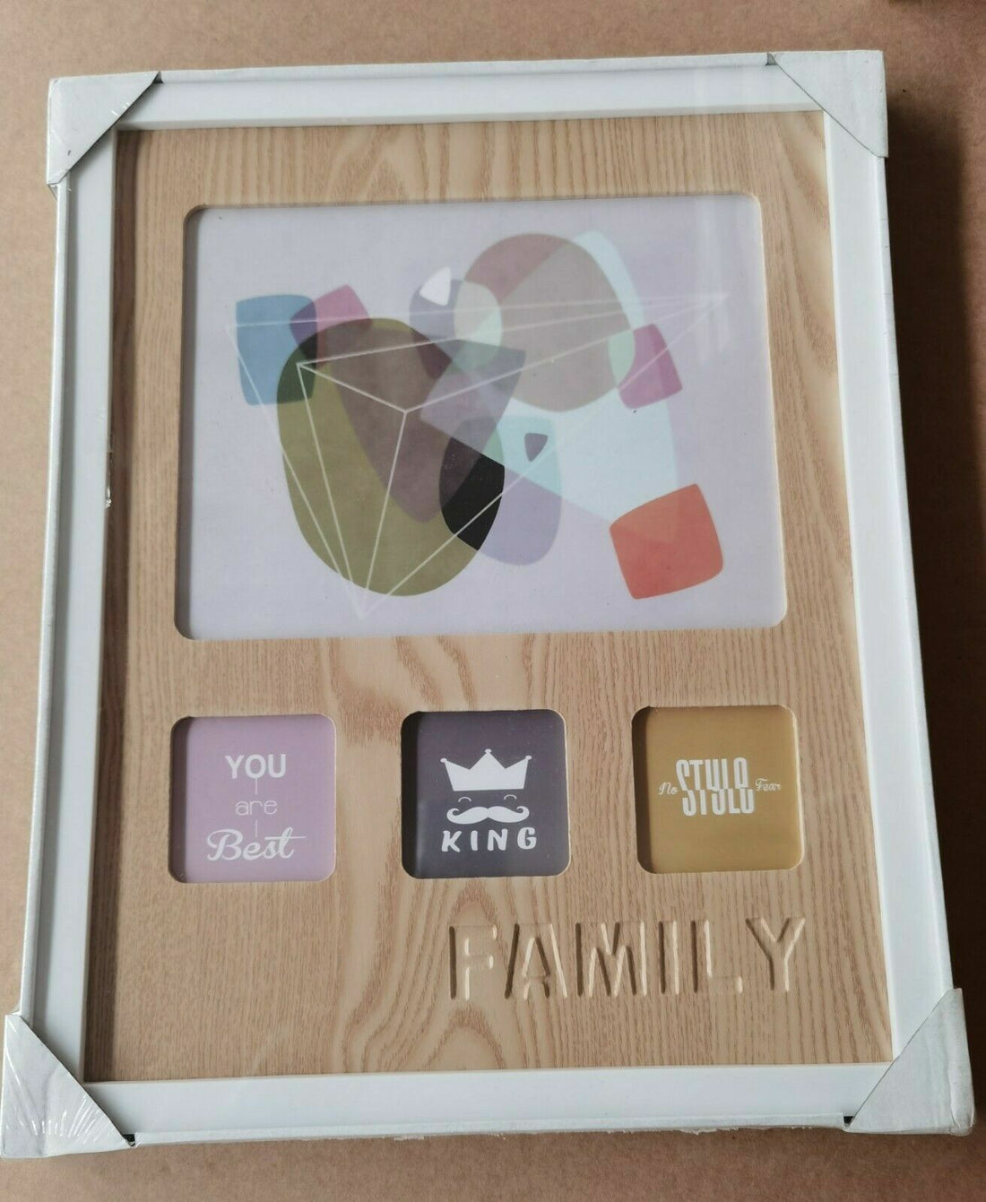 Family Multi Photo Frame Oak 4 Photos
