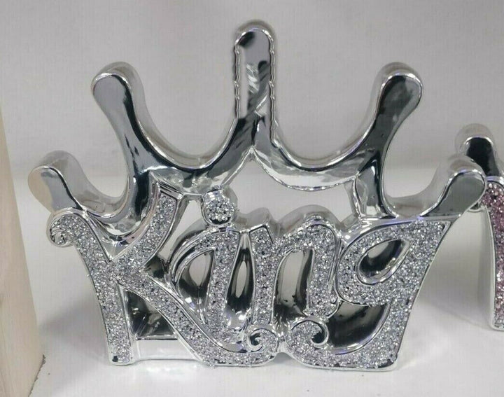 silver king crown crystal ornament decor