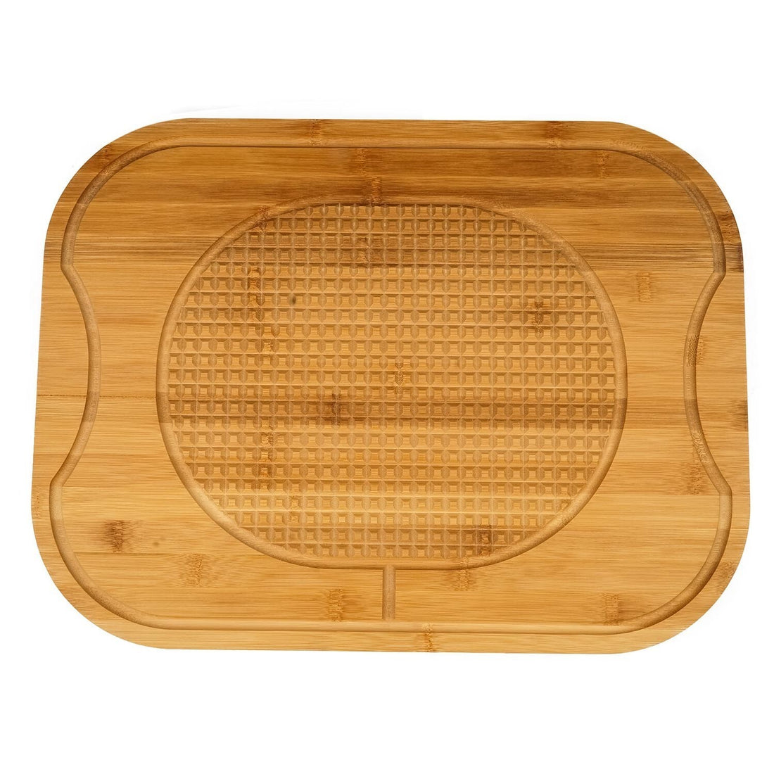 Bamboo meat rest cutting board textured