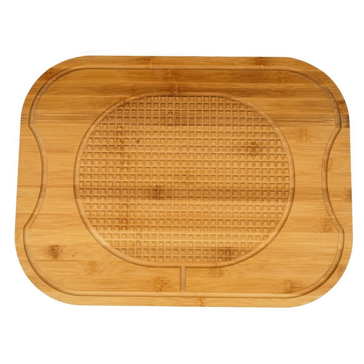 Bamboo meat rest cutting board textured