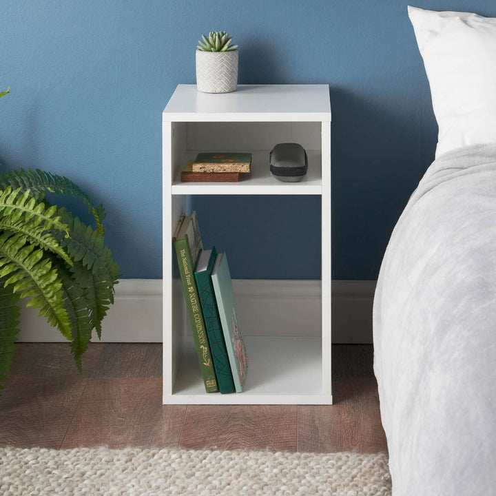 White bedside unit side table