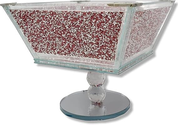 pink crush diamond glass fruit bowl