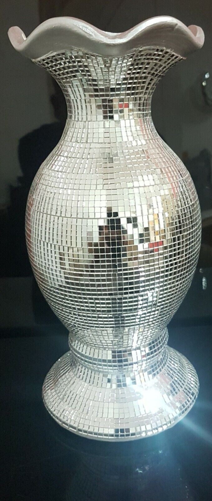 Luxury crushed diamond silver vase