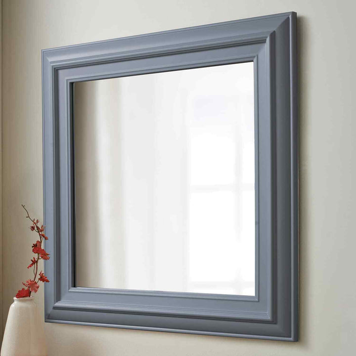 Vintage grey square wall mirror 55x55cm grey