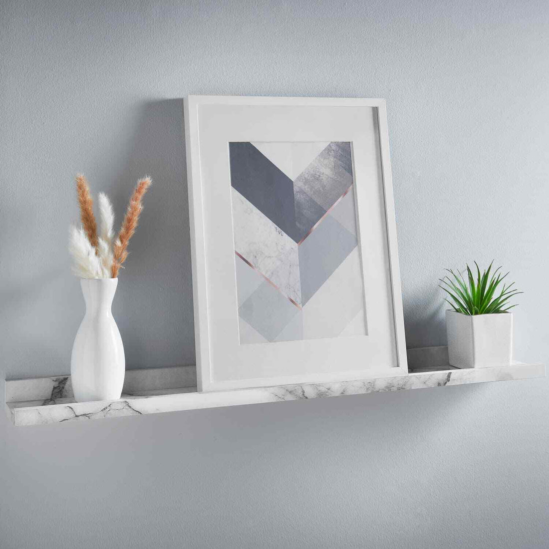 Wall mounted photo shelf storage display