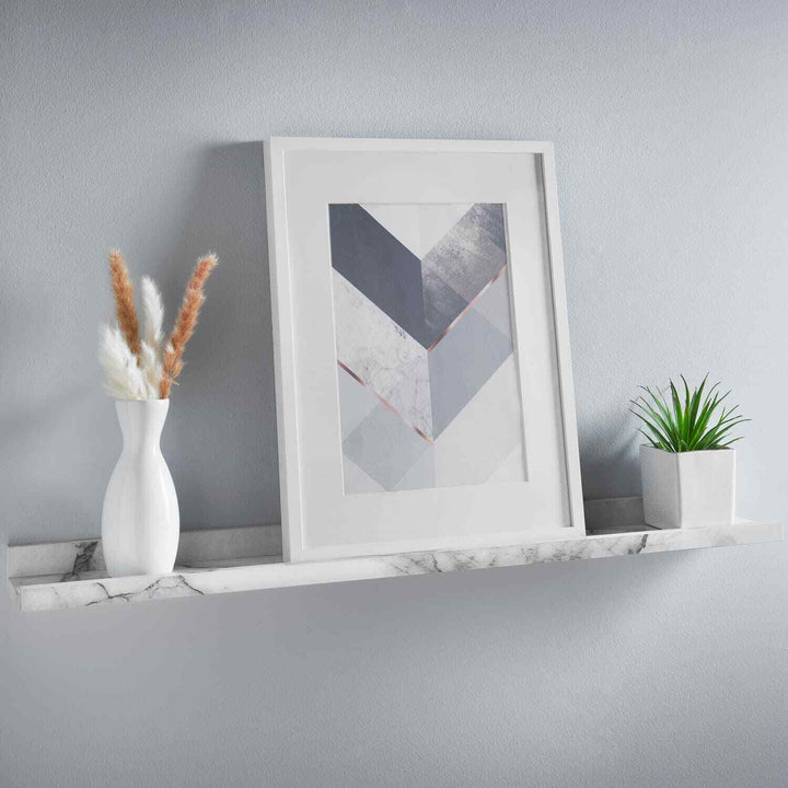 Wall mounted photo shelf storage display