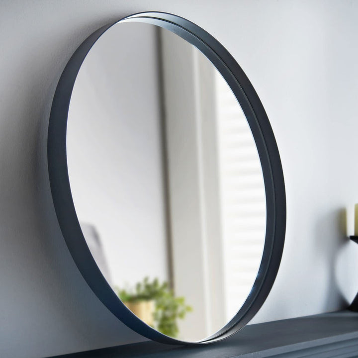 Industrial round wall mirror 80cm