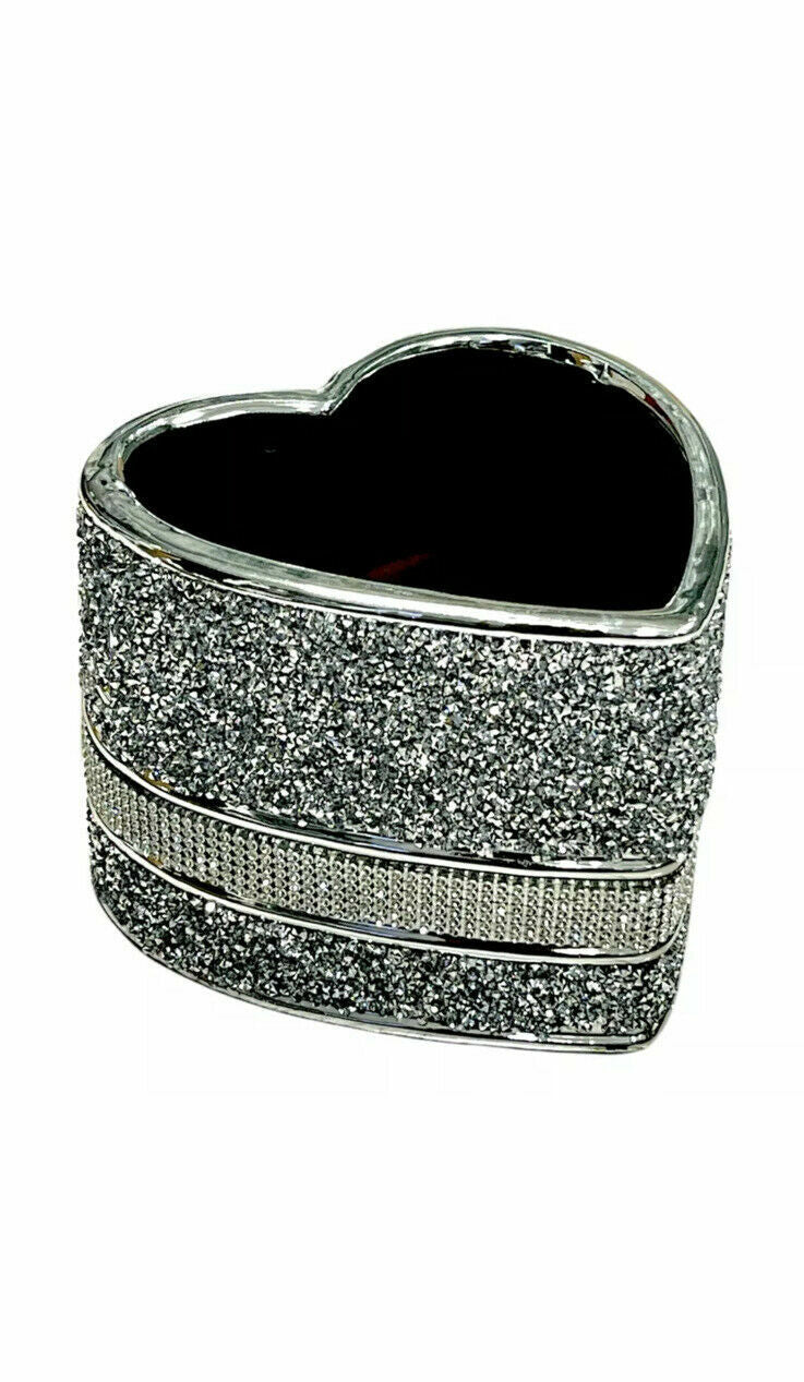 Crystal heart decorative vase sparkly design