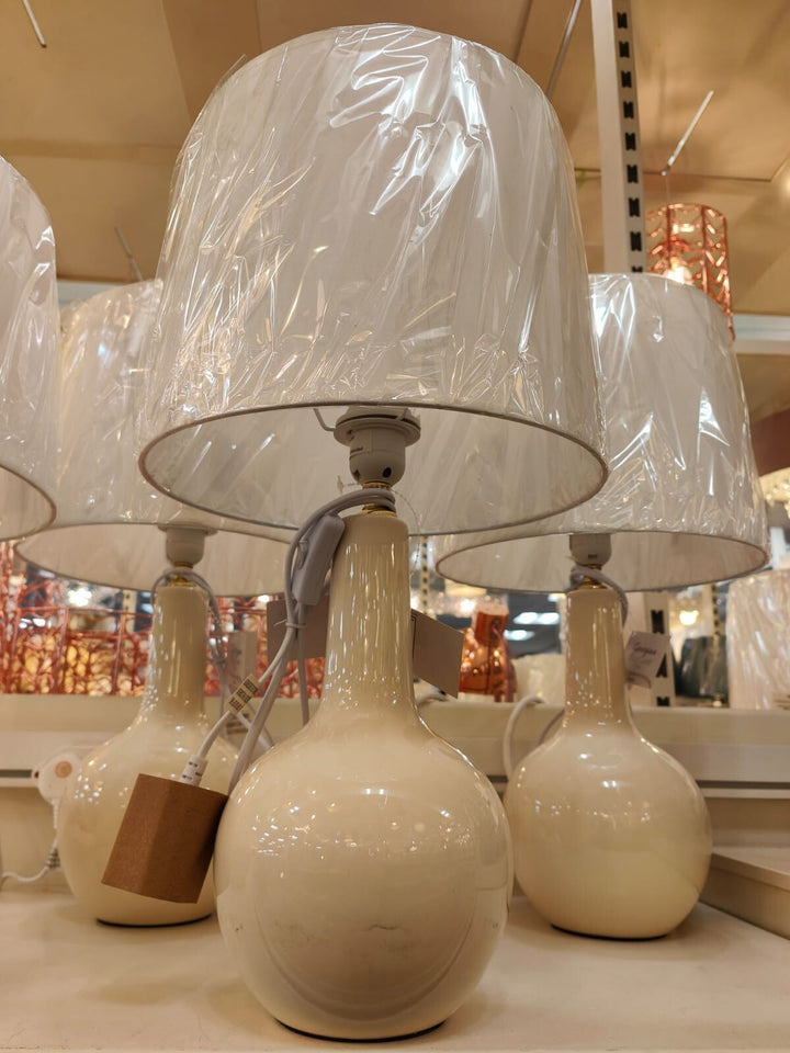 Cream bedside table lamp