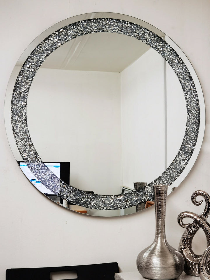 Extra Large Jewel Round Mirror diamante dressing mirror