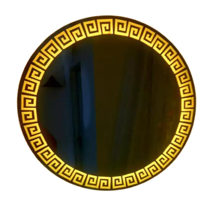Round zig zag LED bathroom mirror 40cm