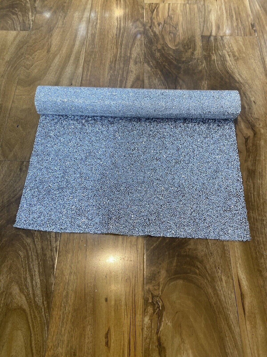 Silver crushed crystal dining table runner 120x40cm