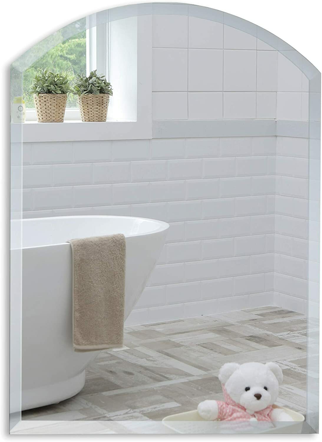 frameless arch wall mirror bevelled bathroom mirror modern decor