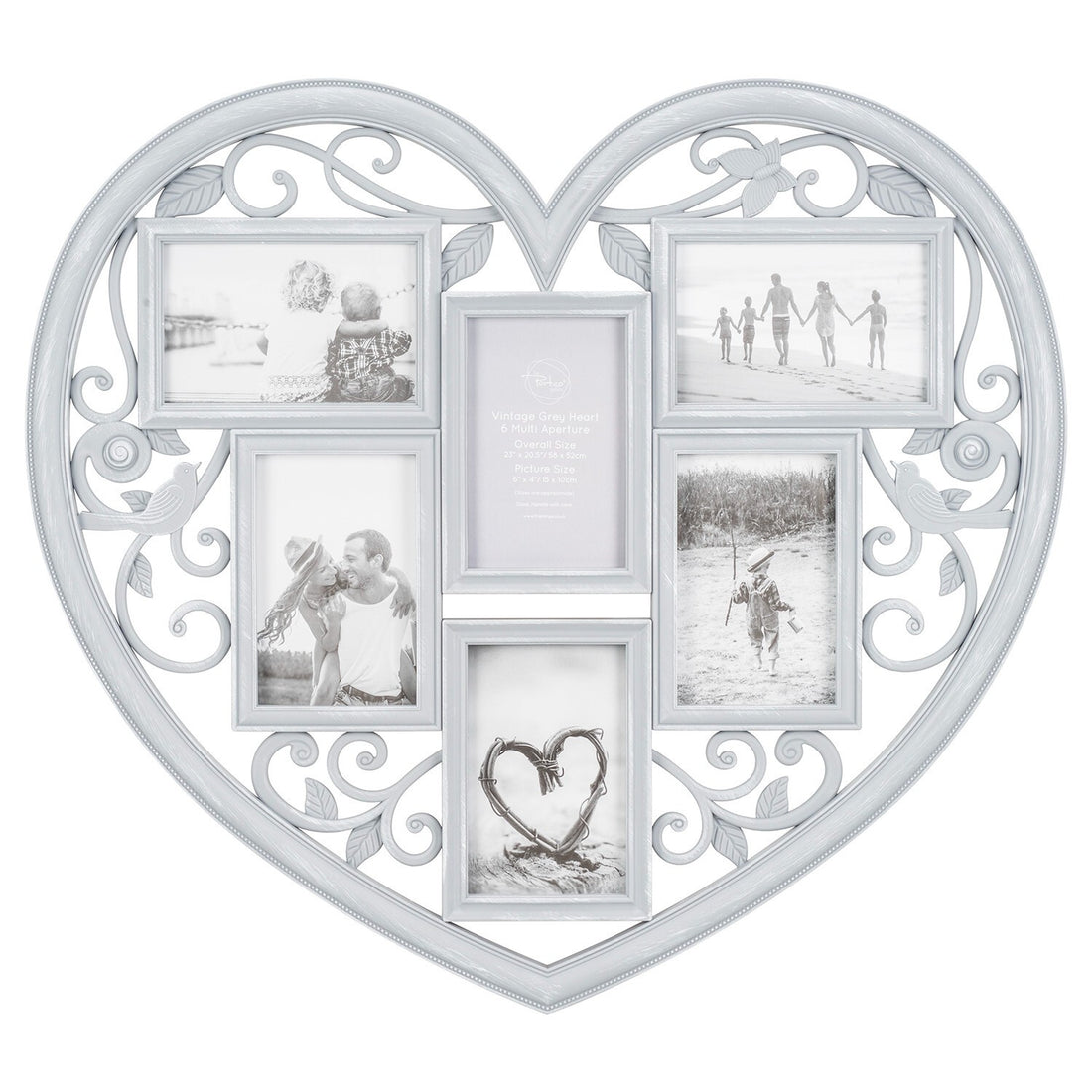 Heart collage photo frame vintage multi photo frame