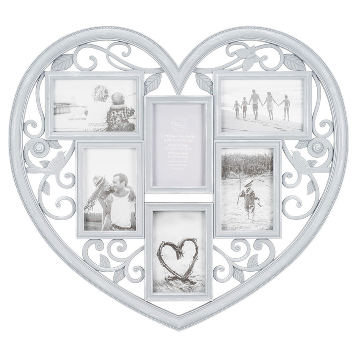 Heart collage photo frame vintage multi photo frame