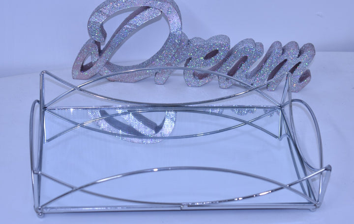 Mirrored display tray for jewellery and decor