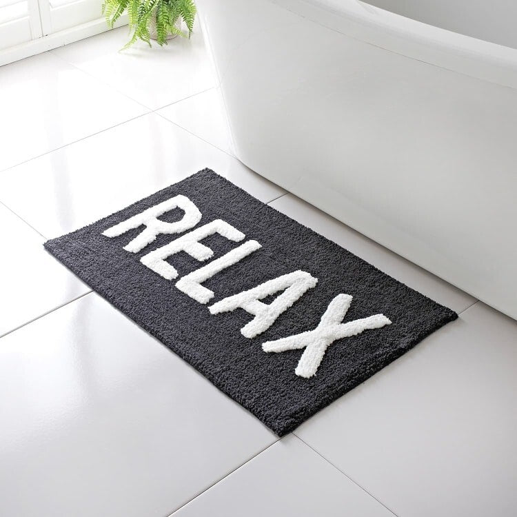 Relax bathroom mat black white