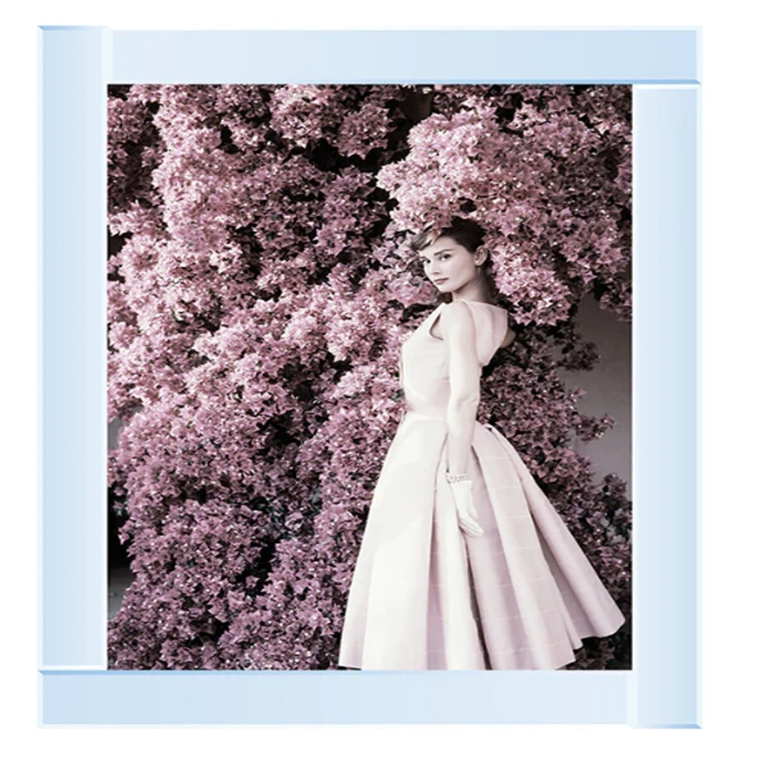 Audrey floral liquid 3d glitter wall art