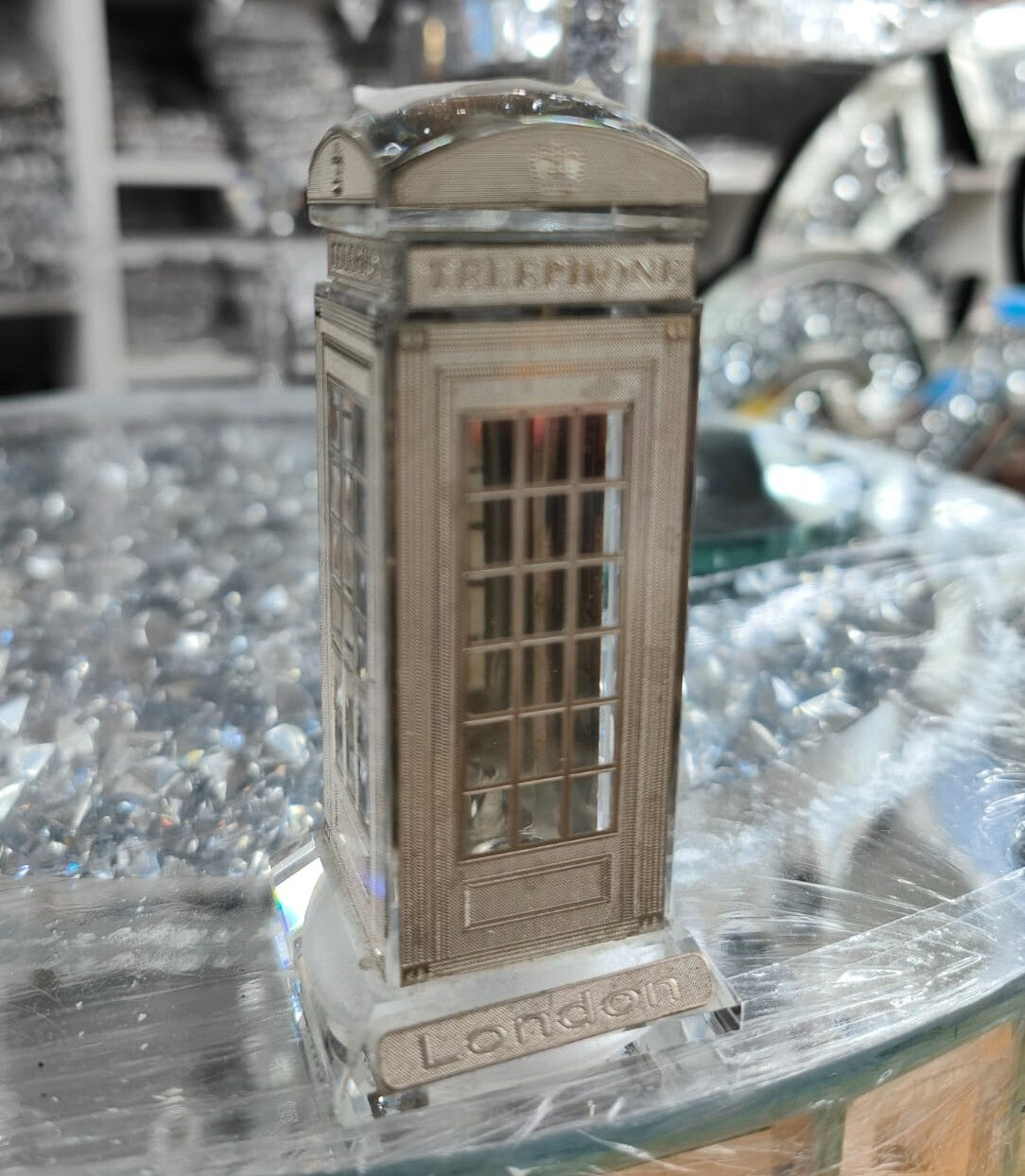 Vintage phone booth ornament tabletop decor