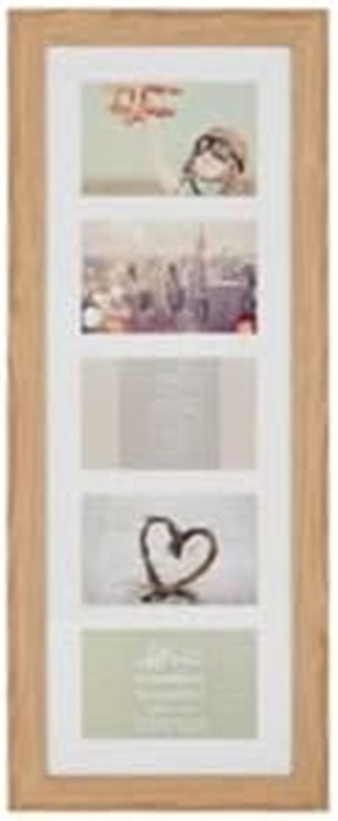 5 aperture multi photo wall frame oak