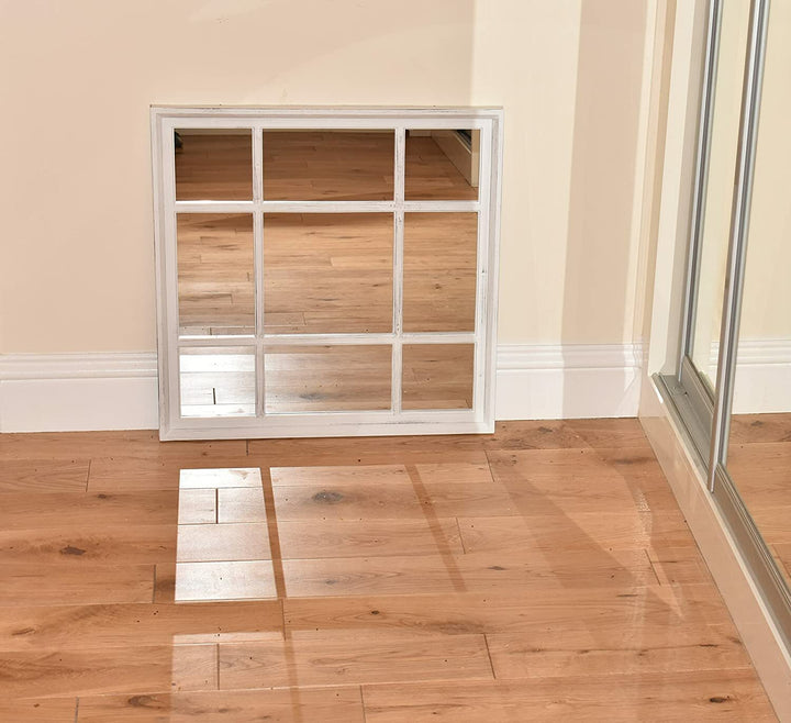 Window style square mirror frame 61x61cm
