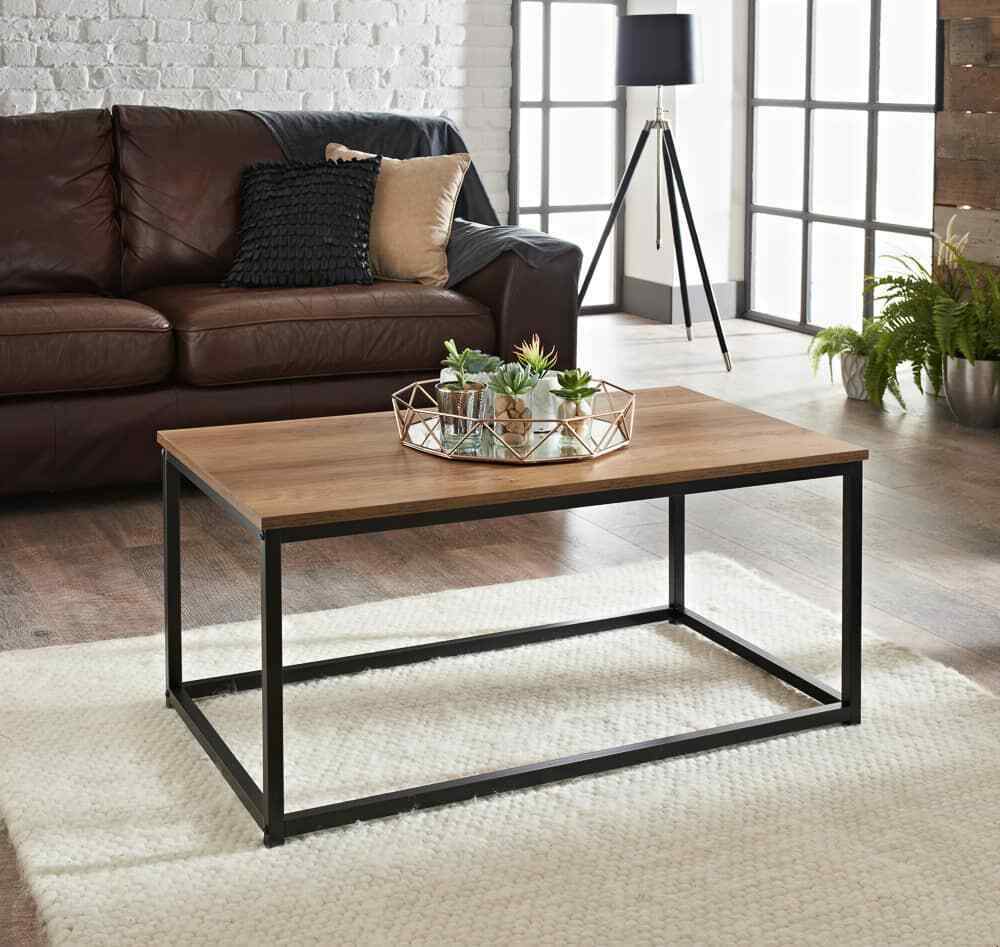 Tromso Coffee Table Wooden Top Metal Frame
