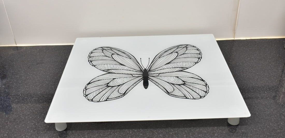 White butterfly hob cover 60x52cm