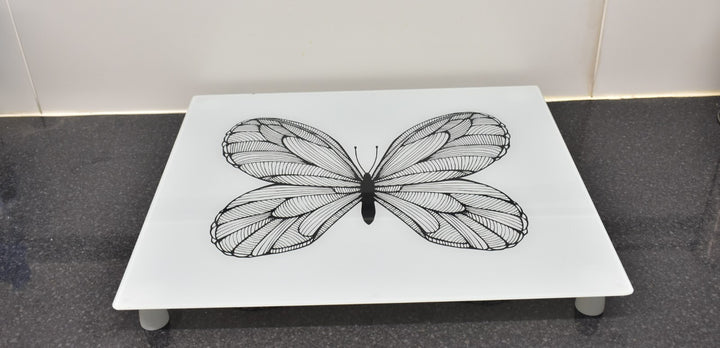 White butterfly hob cover 60x52cm