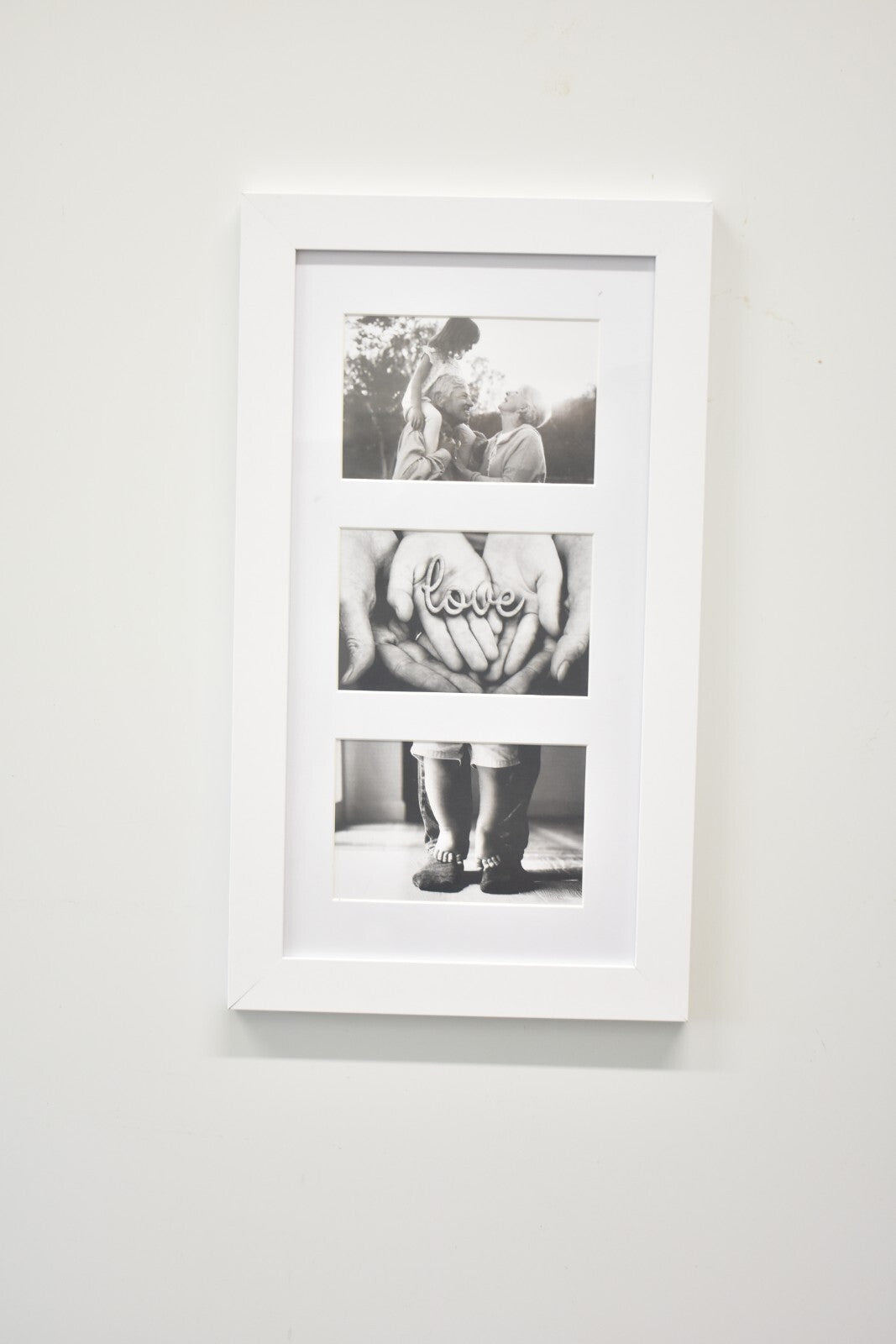 White family collage multi photo frame wall décor