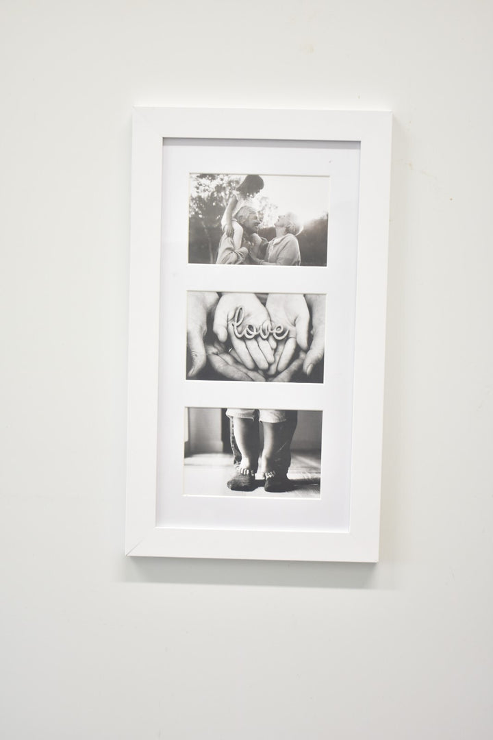 White family collage multi photo frame wall décor