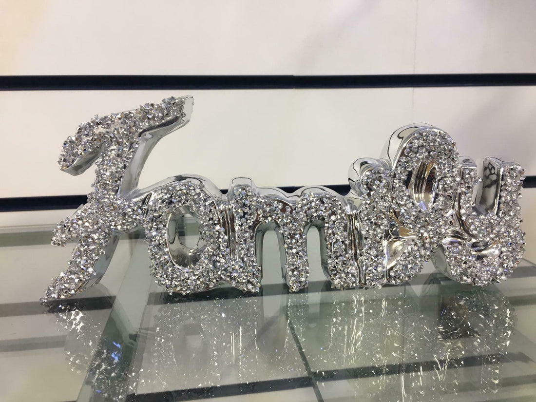 Crushed crystal family ornament