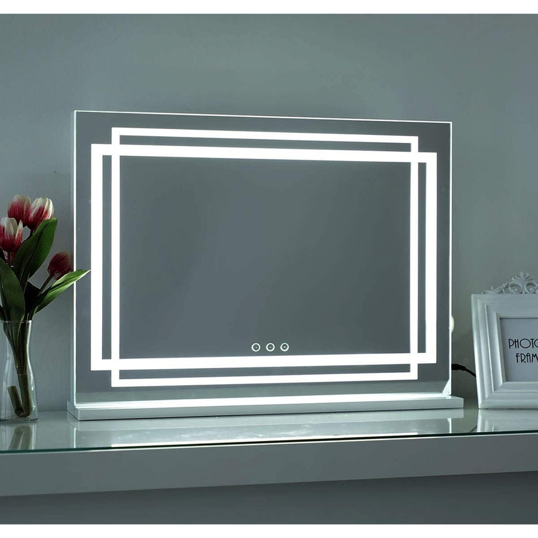 LED makeup vanity mirror with lights touch control