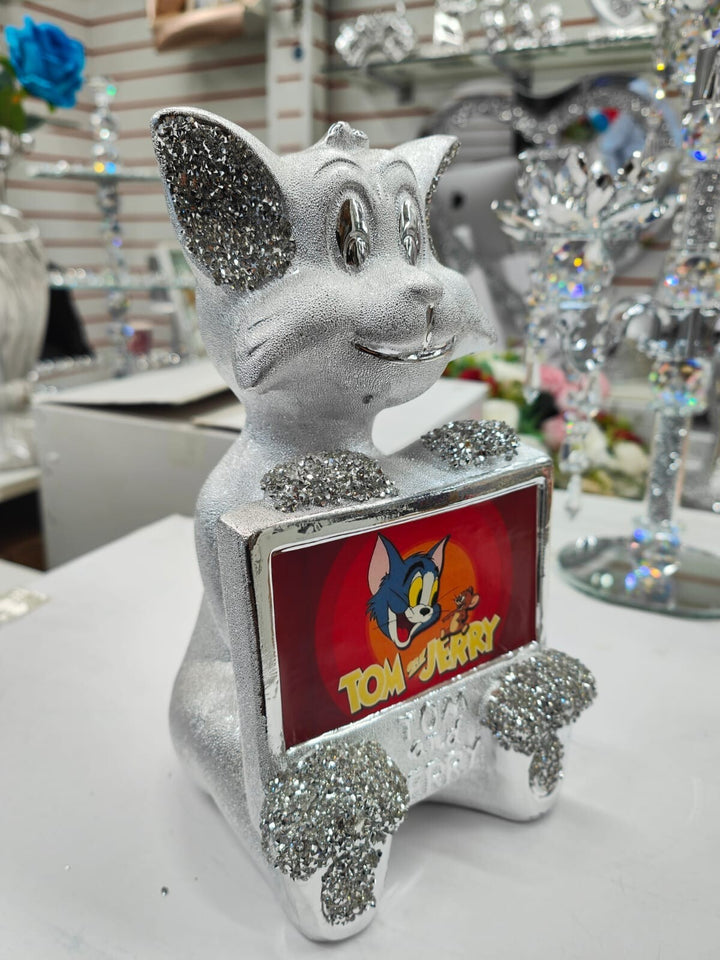 Crystal cartoon ornament silver sparkle decor