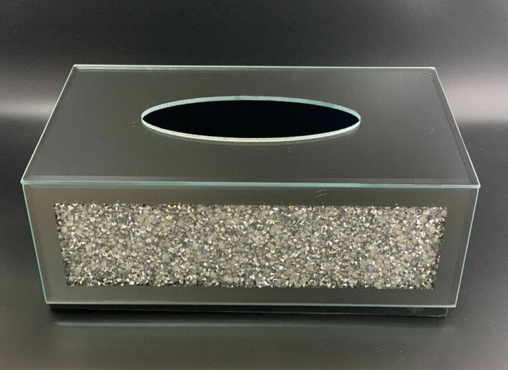 crushed diamond crystal tissue box holder sparkle bathroom décor
