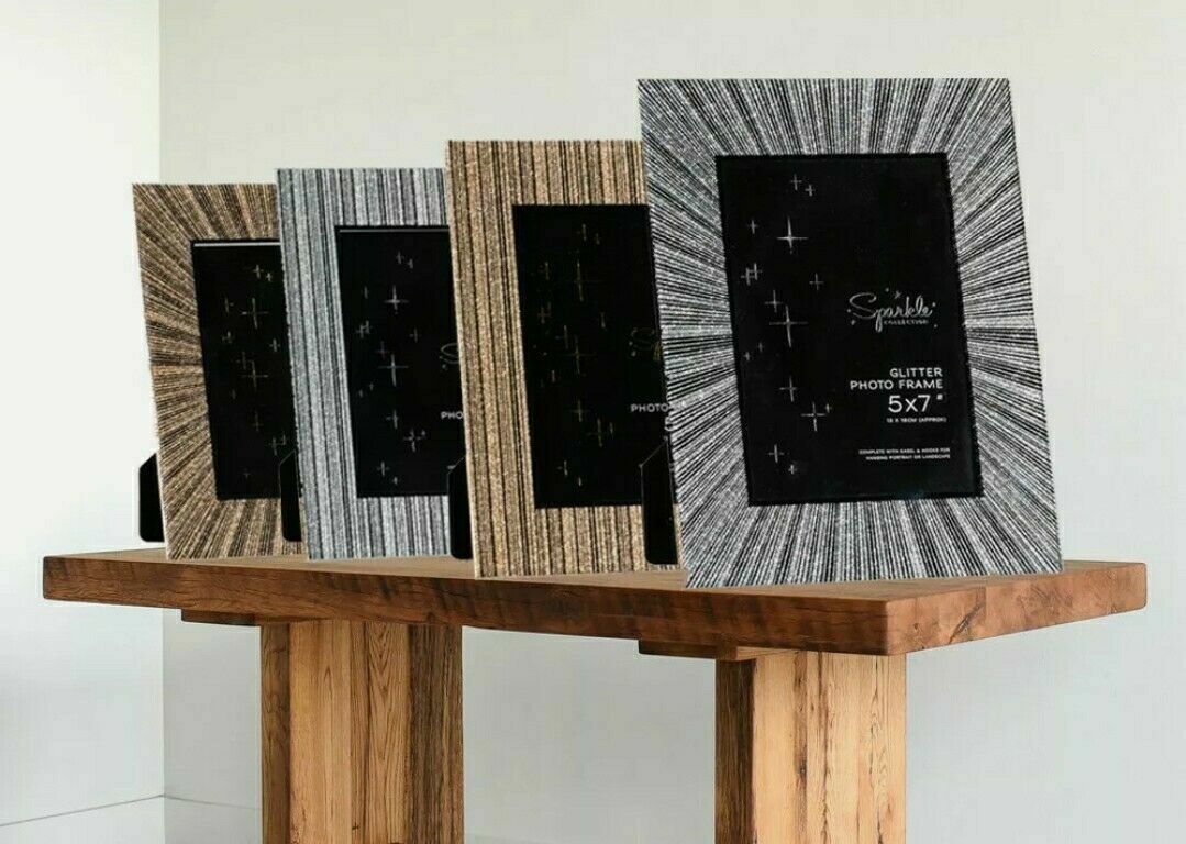 Elegant silver glitter photo frame A4 size