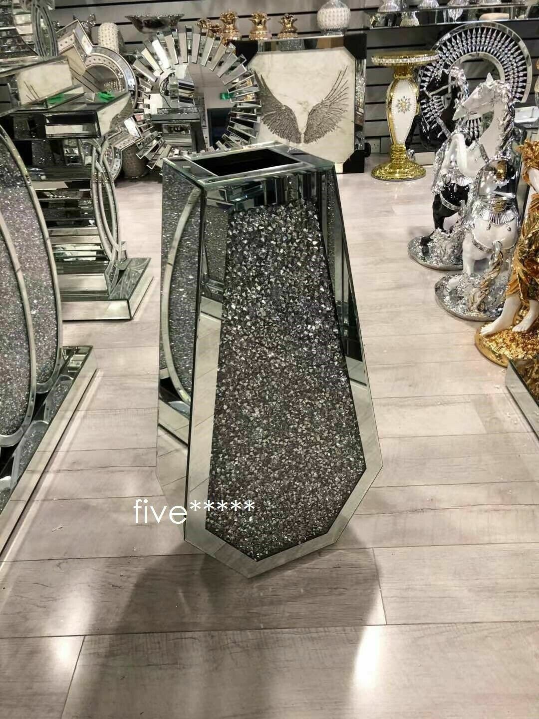 Large Silver Mirrored Floor Vase 70cm
