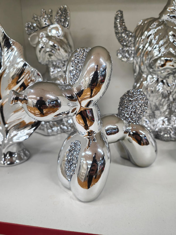 Silver balloon dog ornament pop art decor