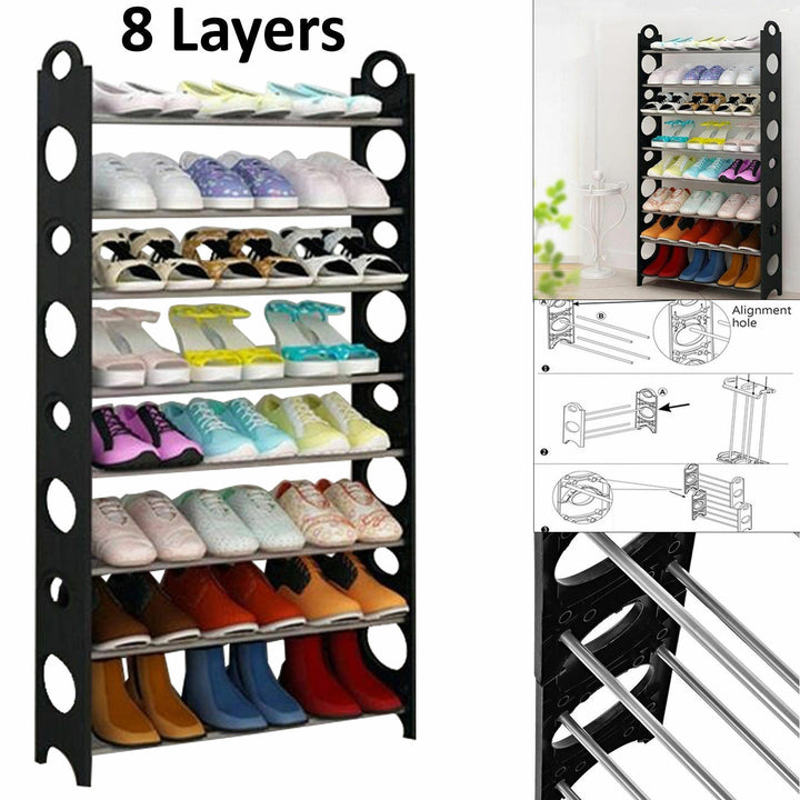 Pink 8 Tier Shoe Storage Rack