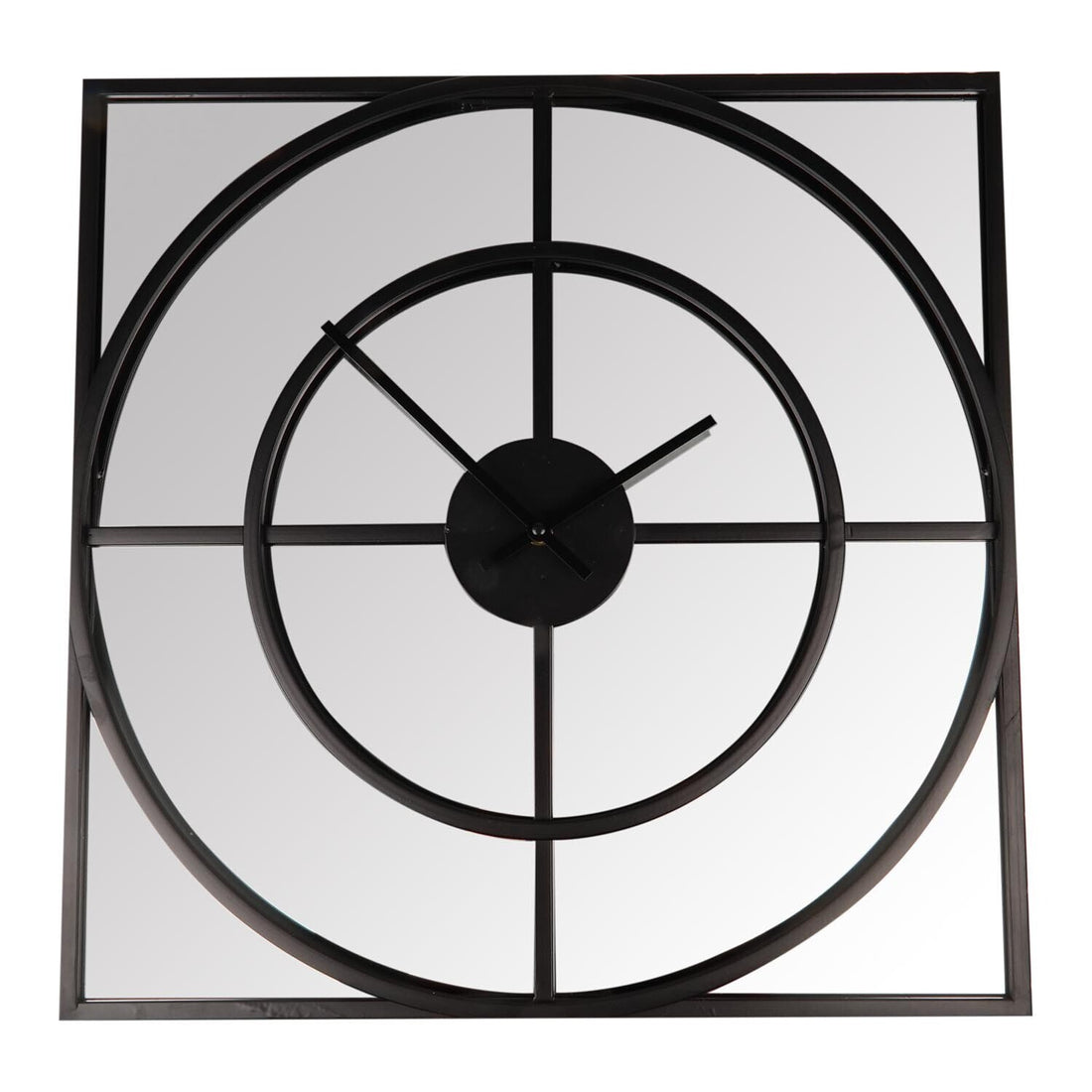 square mirrored wall clock decor