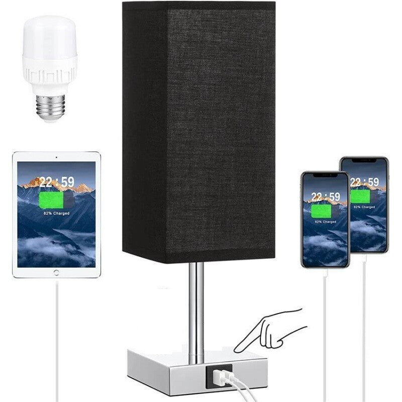 Touch dimmable table lamp USB charging bedside lamp