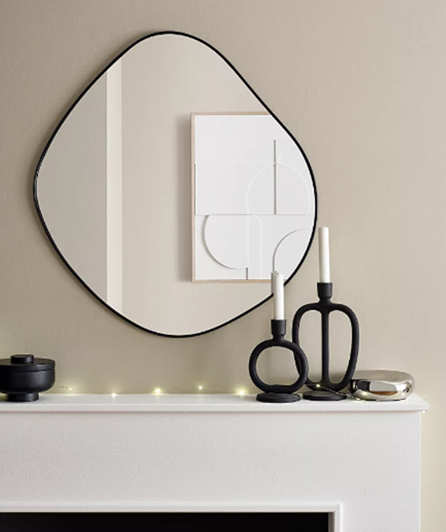 64x70cm black edged wall mirror