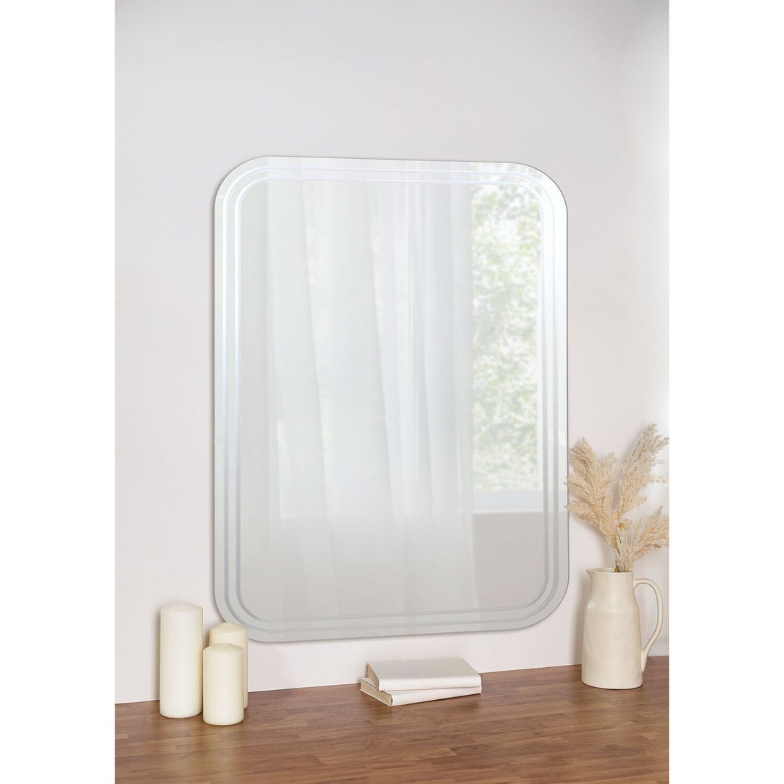 curved frameless bathroom wall mirror modern etched mirror decor